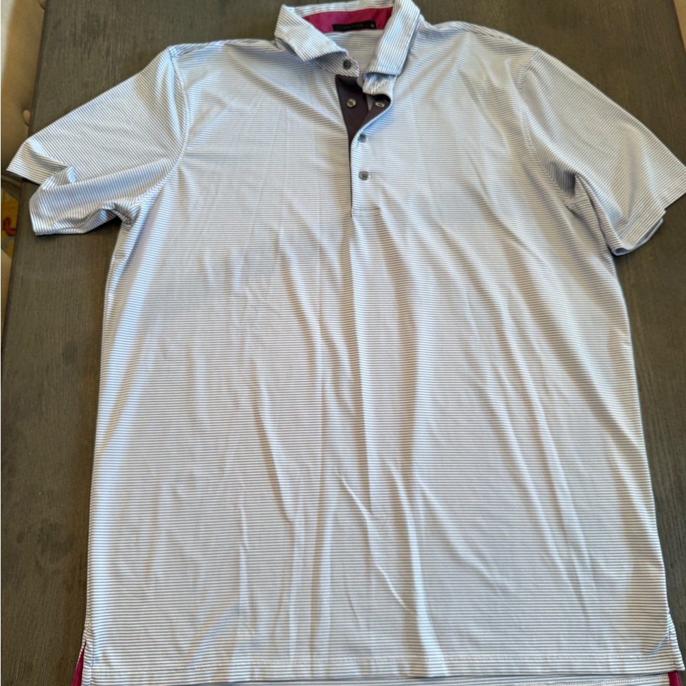 Greyson Blue and White Polo Shirt Classic Design